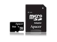 Карта памяти Apacer microSD 8GB (10 class) с адаптером SD