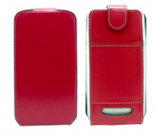 Чехол-флип для телефона Sony Xperia C (C2305) красный кожа